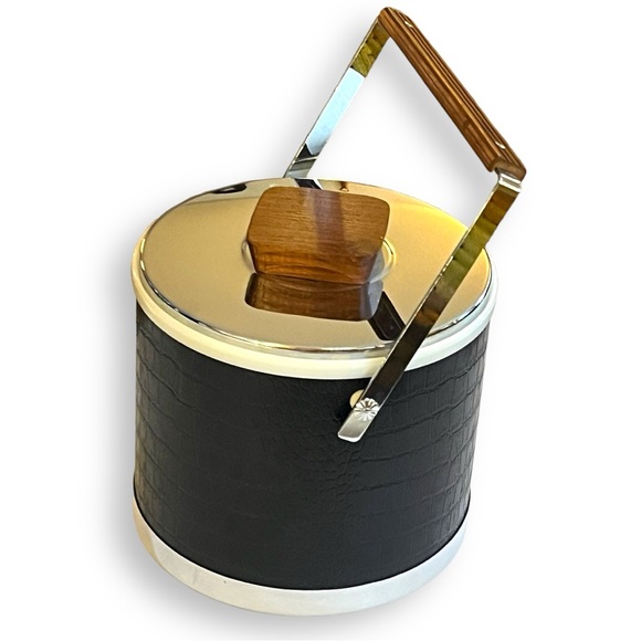 VTG MCM Faux Alligator Skin Kromex Ice Bucket - Picture 4 of 11